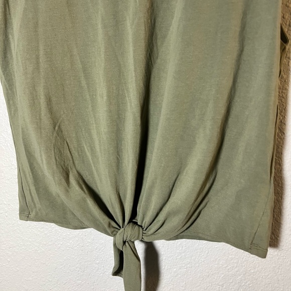 Laundry by Shelli Segal Womens Olive  Green Blouse Size M Tie Front Top - Picture 3 of 10